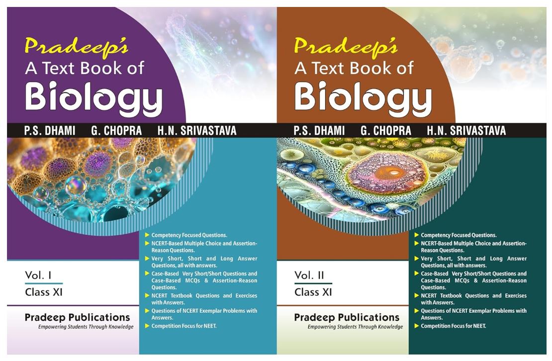 Pradeep's A Text Book of Biology for Class 11 Vol 1 & 2